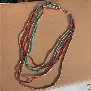 Gorgeous multi color beaded statement necklace
